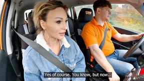 Busty MILF drilled in the car