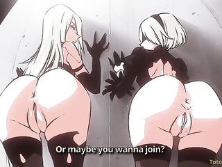 A2 gives waifu 2B a rimjob and ends up squirting all over his ally's face. Nier: Automata porn