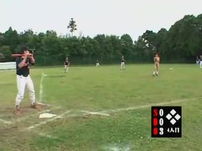 Baseball game becomes much more interesting with naked girl