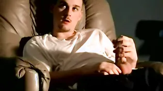 Pale amateur guy masturbates with dildo and cums hard