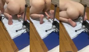 Fatties ass split wide open with hismith dildo raw gay solo