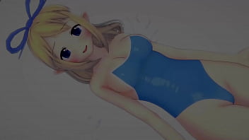 Flonne en traje de ba&ntilde_o quiere llegar al cielo montando una gran polla (hentai) (sin censura)