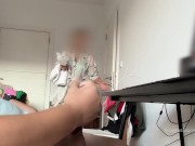 My mom caught my husband jerking and watching porn. She wanted to watch how he cum.