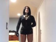 Domina's Tight Ass (trans, crossdress, fetish, pantyhose, transformation, female mask, mask, wig)