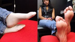 Alexandra's audition: Wrinkled soles with a bit of socks!