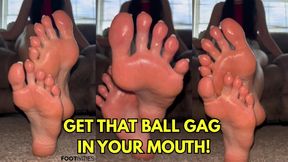 Ball Gag Foot Slave JOI - Humiliated & Owned by Ivys Feet