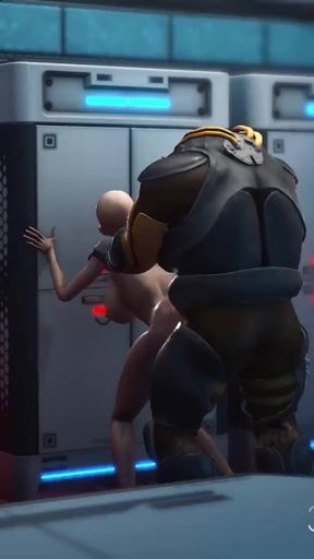 Alien sex at the Mars base camp! A hot horny woman gets the anal fucking