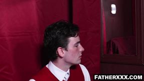 FatherXXX.com - Bishop's confession turns into a wild holy fuck fest