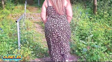 Her big ass sways wild in public street seduction