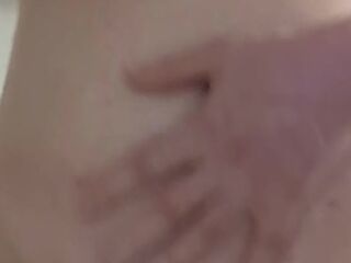 Thicc Pale Cutie Plays With Her Taut Bald Snatch and Large Titties in the Shower