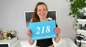 Czech teen at her first casting