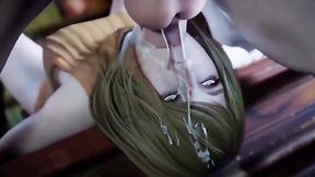 3D Porn Based On Resident Evil: Sexy Busty Ashley Graham Takes Dicks In All Her Holes