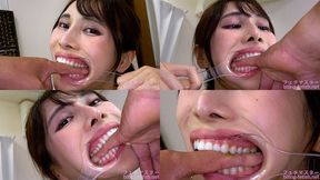 Tsubaki Hanai - A cute girl bites a man's finger with all her might while exposing her back teeth with a hook at the corner of her mouth - MOV 1080p
