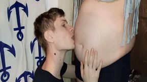 Worshiping your pregnant belly WMV