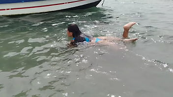 Latina gordita que culo m&aacute_s grande en la playa