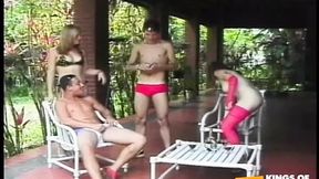 Two dudes screw their whores' butt&#x1F351; holes outdoor before getting anal&#x1F44C;