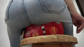 Bella Destroys Red Car With Her Butt