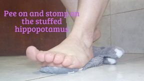 Pee on and stomp on the stuffed hippopotamus