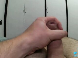 slow foreskin play on uncut tight jock