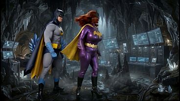 Granny Carmen'_s Catwoman, Batgirl &amp_ Harley Quinn Suck Batman'_s Batcock! An AI Animated Adventure