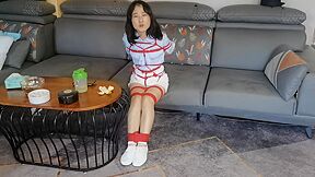 Chinese Girl Bondage With White Shoes