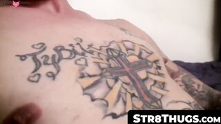 Str8Thugs.com - Hot gangsta Chain's cock-hardening jerk off session with a big finish