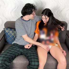 Step Sister Could Choose Whatever She Wants But Asked Me Jerk Off Her And We Masturbating Each Other! Orgasm and Cum