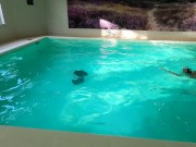 Lost my swimtrunks in a public pool (no cum)