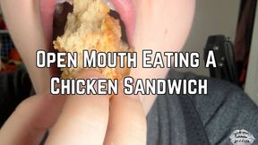 Phoenix Bates Eating A Chicken Sandwich Open Mouth Chewing 1080p - Mukbang - Messy Eating - Mouth Sounds