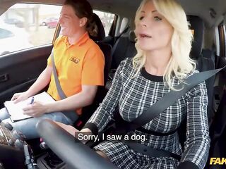 Sexy Blond Cougar screws a driving instructor - Fake Driving School