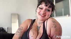 Dirty Goth BBW Deedee gets hammered hard by Torbe's thick black cock&#x1F346;