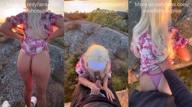 Swedish blonde gets railed outdoors in tight sundress