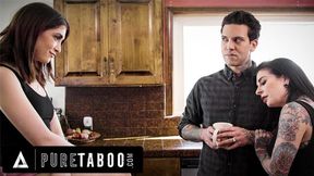 Sloppy deepthroat sex with lustful Small Hands and Jane Wilde from Pure Taboo