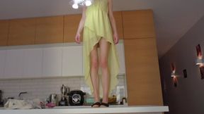 Goddess Amber Is In The House - Black Gym Slippers - Full - 4K