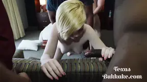 Tattooed Pearl blasted in her first ever gangbang