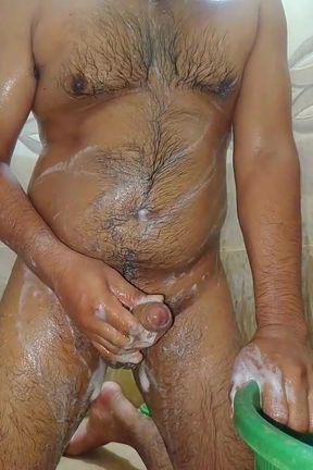 Cumming while bathing