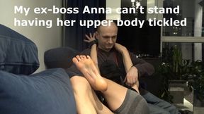 My ex-boss Anna cant stand having her upper body tickled