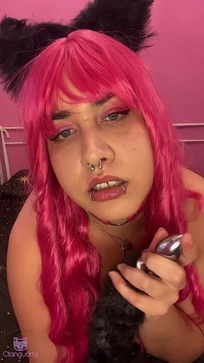 Cat Tail Anal Plug Deep up My Ass - Anal Close-ups of a Neko Girl