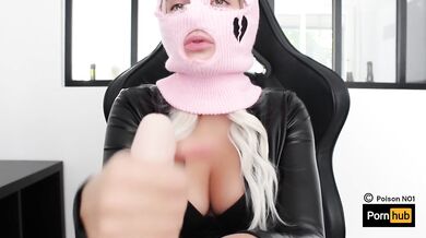 Baby gives a sloppy blowjob on her dildo!