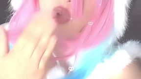 Cow Minato Aqua - Cowgirl POV and Creampie