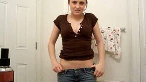 My horny Bulgarian girlfriend strips and masturbates on self taped video