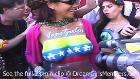Wild Mardi Gras Girls Show Off Their Tits, Kiss & Eat Each Other Out!