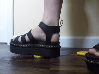 Transgirl wears cum fill doc Martens