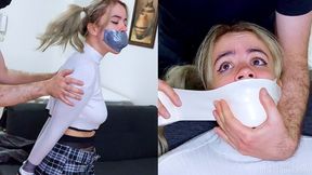Gagged with Dirty Panties?! Nani Gets Tightly Taped Up by the Policeman! (HD)