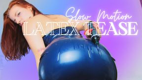 Slow Motion Latex Tease : Redhead Mistress In Skin Tight Shiny Rubber Latex Dress Teases And Torments You