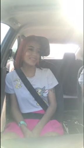 I talk to the driver of the car while a dildo vibrates in my pussy.