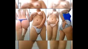 Mireladelicia TBT November 2018, 3 videos, exhibitionism, striptease, shorts, panties punched in the big ass, striptease in the bathroom