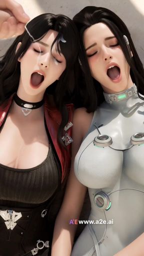 Curvy couple gets a POV TikTok creampied by AI-generated 3D girls