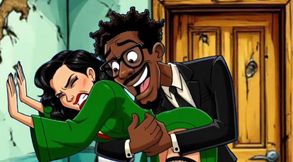 Slut Wife Fucked in Dirty Public Toilet. Cartoon