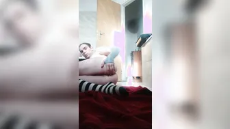 Cute twink femboy enjoys solo anal fisting session